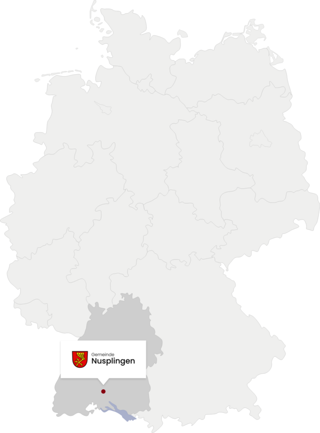 Deutschlandkarte mit Markierung Nusplingen